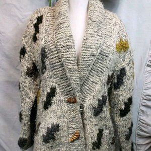 Liz Clairborn Wool Sweater With Wood Buttons L/XL